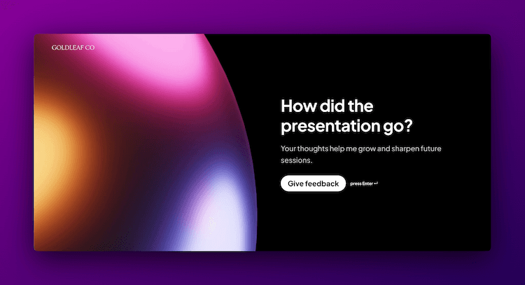 Presentation Feedback Survey